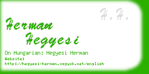 herman hegyesi business card